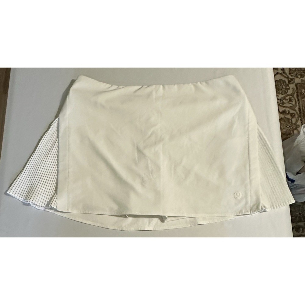 Lululemon Peek Pleat White Athletic Tennis Golf Skort Skirt Size‎ 14